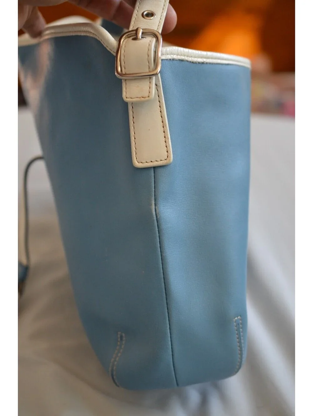 Vintage 2003 Coach 9266 Blue Leather Hobo Shoulder Bag Y2K Clip Purse